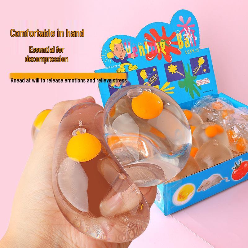 Clear Simulation Double Yolk Egg Stress Relief Squeeze Toy PVC