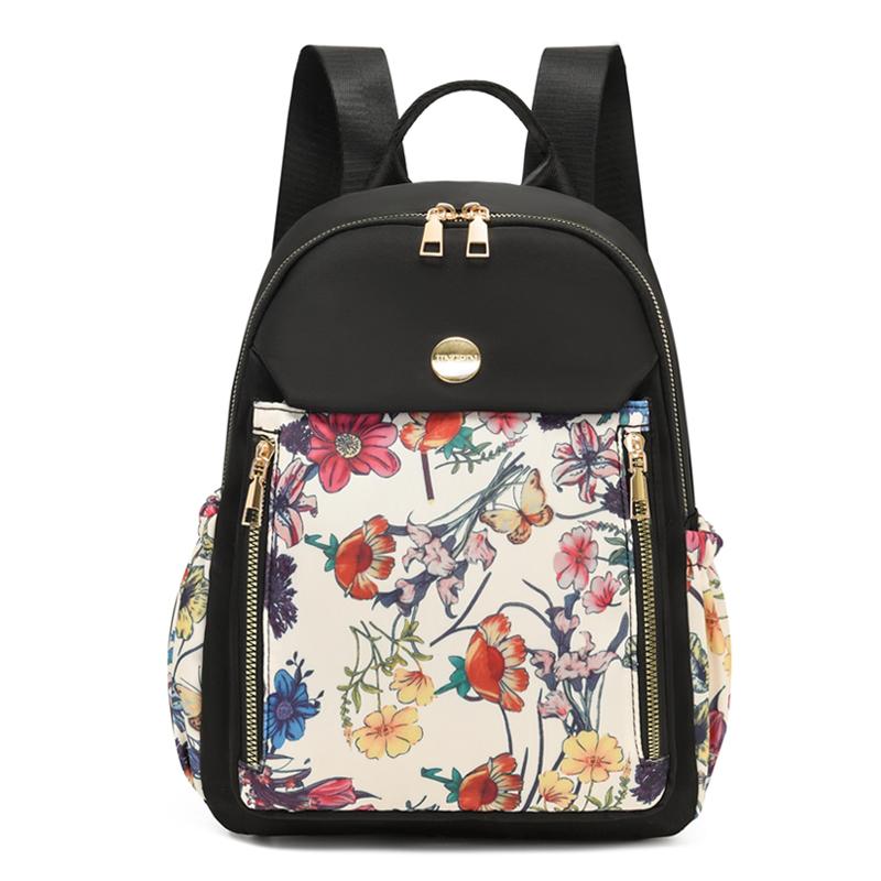 Modische Stickerei Tasche Lässig Wasserdicht Oxford Damen Rucksack Weiblich Kleine Kapazität Reise Handtasche Einkaufs Rucksack Crossbody Tasche