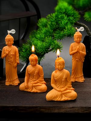3D Meditating Buddha Silicone Candle Mold DIY Chanting Buddha Design Buddhism Craft  Aromatherapy Candles Gypsum Home Decor