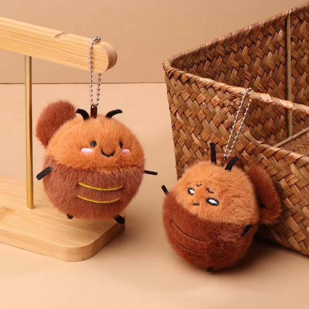 Insect Stuffed Animal Keychain Fluffy Cockroach Plush Keyring  Kids Holiday Gifts