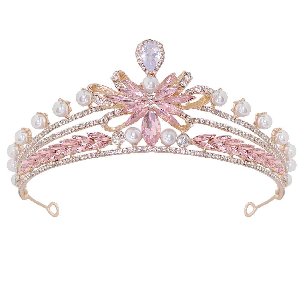 

New Wedding Headwear Hair Accessories Diamond Encrusted Rhinestones Pearl Alloy Bows Bride s Crown Accessories