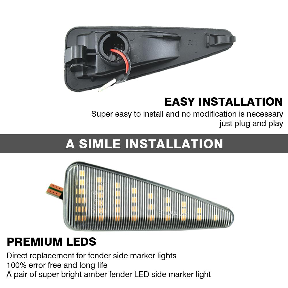 LED Side Marker Light 1pair for Sandero I 2008.11-2011.12 Dynamic LED Side Marker Light Turn Signal Blinker LampTurn Signal 2