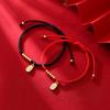 Handmade Chinese Style Beads Fu Blessing Lucky Couple Bracelet For Women Men Red Black Rope Bracelets Adjustable Jewelry Gifts