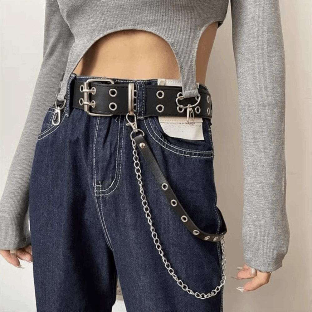 Punk PU Leather Belt JK Skirt Belt Harajuku Women Waist Belt Women