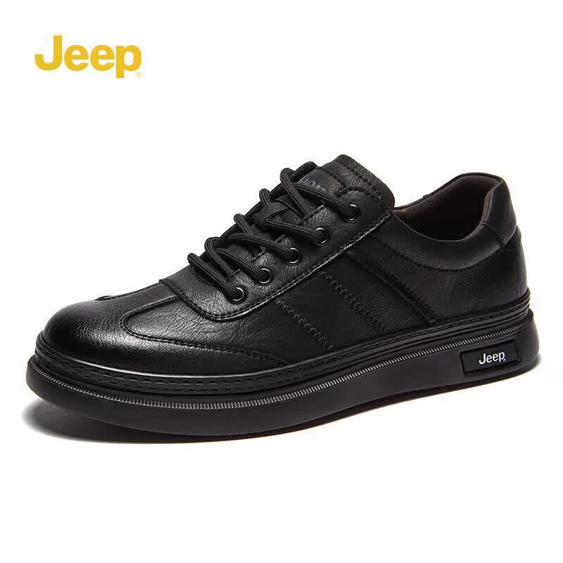 Jeep Men s Casual Leather Brogue Shoes 40 чёрный