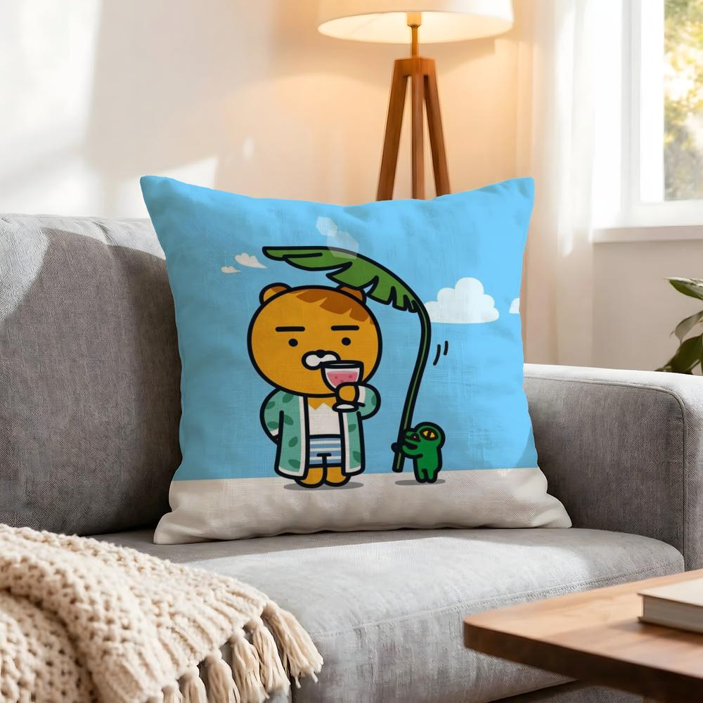 Character Kakao Friends Cushion Cover 1Pcs Decorative Covers Soft Cushion Case For Sofa Couch Decor 40X40 45X45 Pillowcases