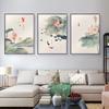 Traditional Chinese Lotus Wall Art Canvas Painting Plant Posters and Prints Wall Picture For Living Room Bedroom Home Decoration