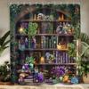 Halloween Witchy Gothic Shower Curtain Bookshelf Spooky Bathroom Decor