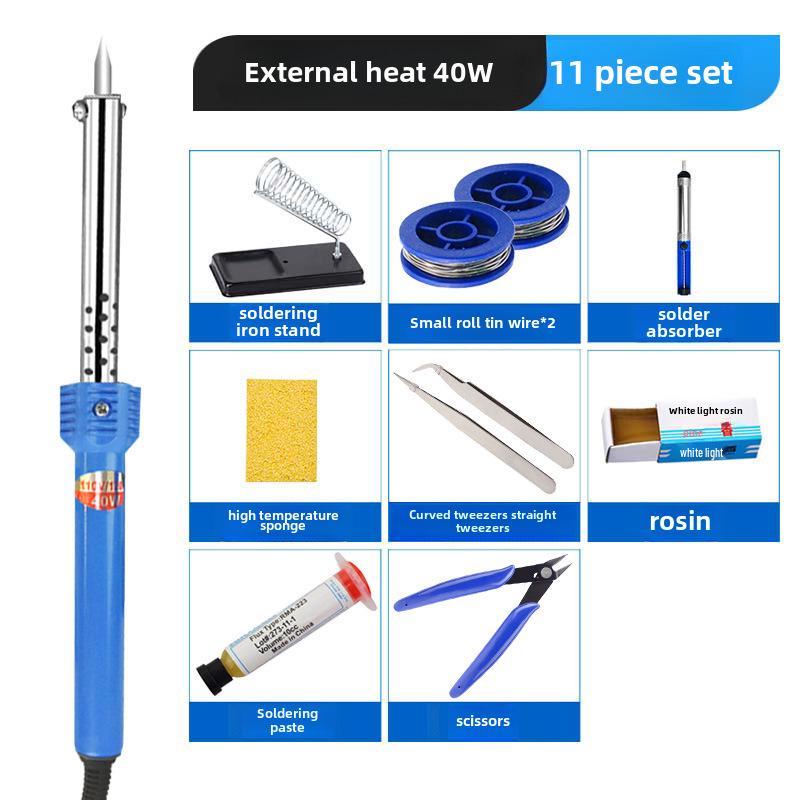 220V 60W/40W/30W Multi-Purpose Electric Soldering Iron with Rubber Handle and Pointed Tip for Household Repairs