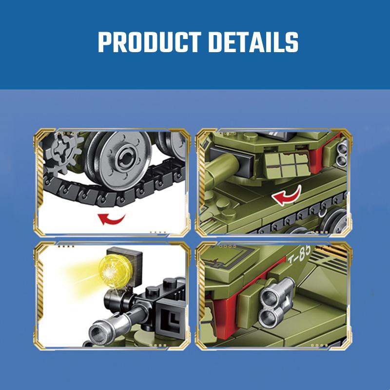 Non-Toxic Sembo 324Pcs Military Series Main Battled Tank Assemblage Building Blocks Moc Car Model Bricks Birthday Gifts Kids Toys For Children