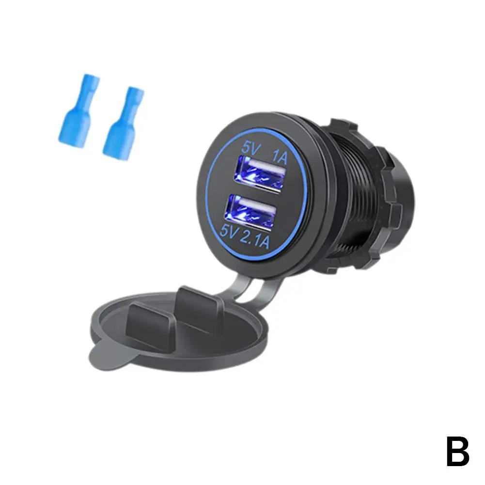 Dual USB Port 3.1A Car Charger Socket Power Outlet Accessories LED Charger Charging Fast Light Car With Adapter P5A9