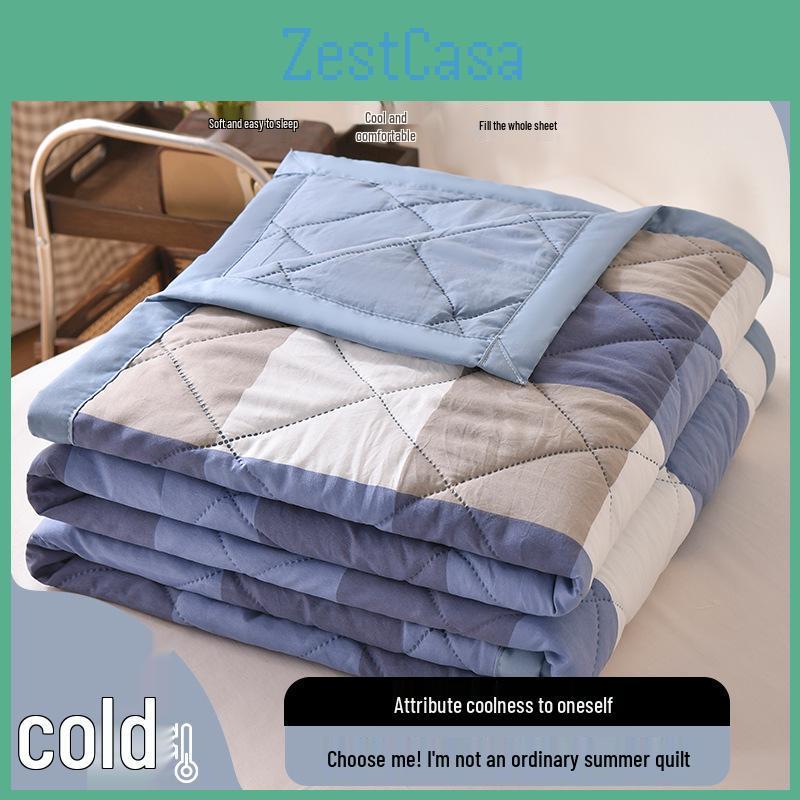 Plaid Cotton Ultrasonic Embossed Washed Summer Air Conditioning Quilt Gift