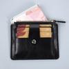 Portefeuille porte-cartes en cuir vintage pour homme Blocage RFID Fin Fermeture éclair Porte-monnaie Portefeuille minimaliste pour poche avant avec plusieurs fentes pour cartes et fermeture à bouton-pression