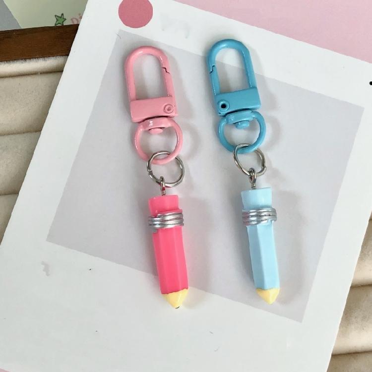 Lovely Mini Pencil Keychain Hanging Decoration For Girls Teens Lovely Style Creative Keyring Jewelry Functional