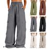 Women's Fashion Outdoor Loose Straight-Leg Drawstring Cargo Pants, Versatile Trendy Color Casual Pants