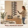 Wall Mounted Wine Rack, 8 Tier Metal Wine Display Rack, Storage Holder for Kitchen, Black