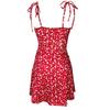 Women Summer Banage Strap Floral Dress One Piece Dress