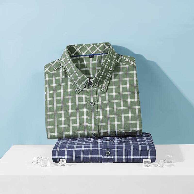 Men's Plus Size Breathable Plaid Short-Sleeve Shirt