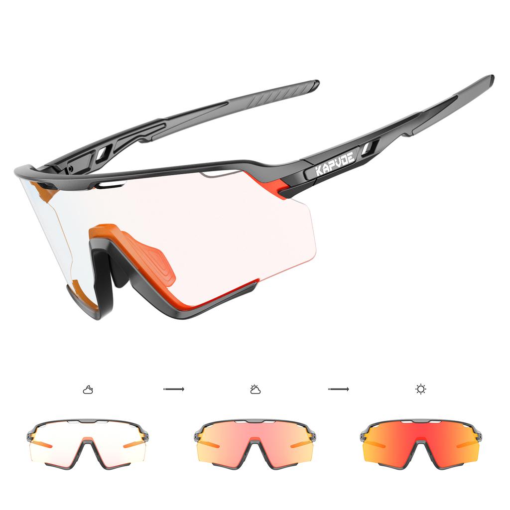 Kapvoe Photochromic Hiking Eyewear Cycling Glasses Sunglasses for Men Silver Lens Multi Color Women Bike Outdoor Riding Running
