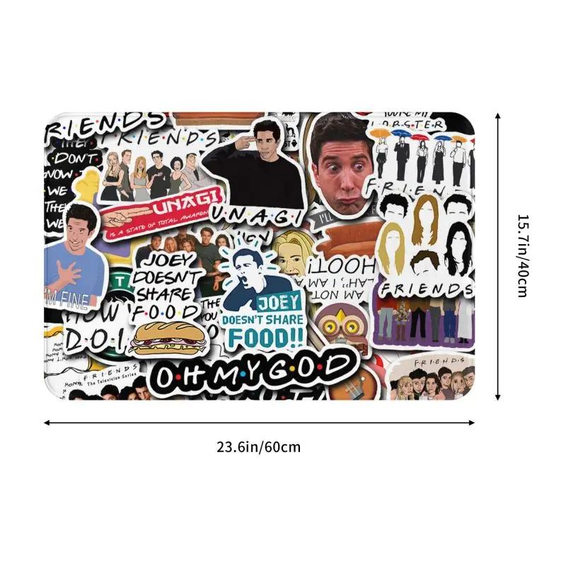 Funny TV Show Friends Collage Front Floor Door Entrance Mats Indoor Bathroom Kitchen Doormat Toilet Carpet Rug