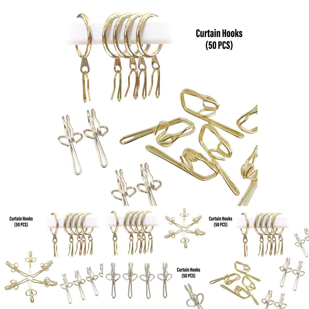 50-pack metallgardinkrokar Hållbara och mångsidiga gardintillbehör