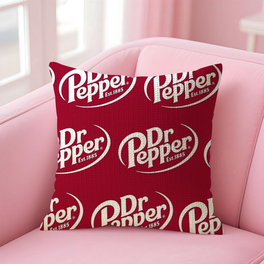 Cherry Drink D-Dr-P-Pepper Cushion Cover Natural Linen Pillow Case Double-Sided Print Decorative Sofa Pillowcase Home Decor Gift