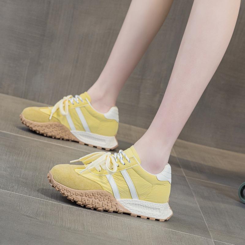 Yellow platform women's new spring fashion heightening mesh board shoes versatile fashion sneakers