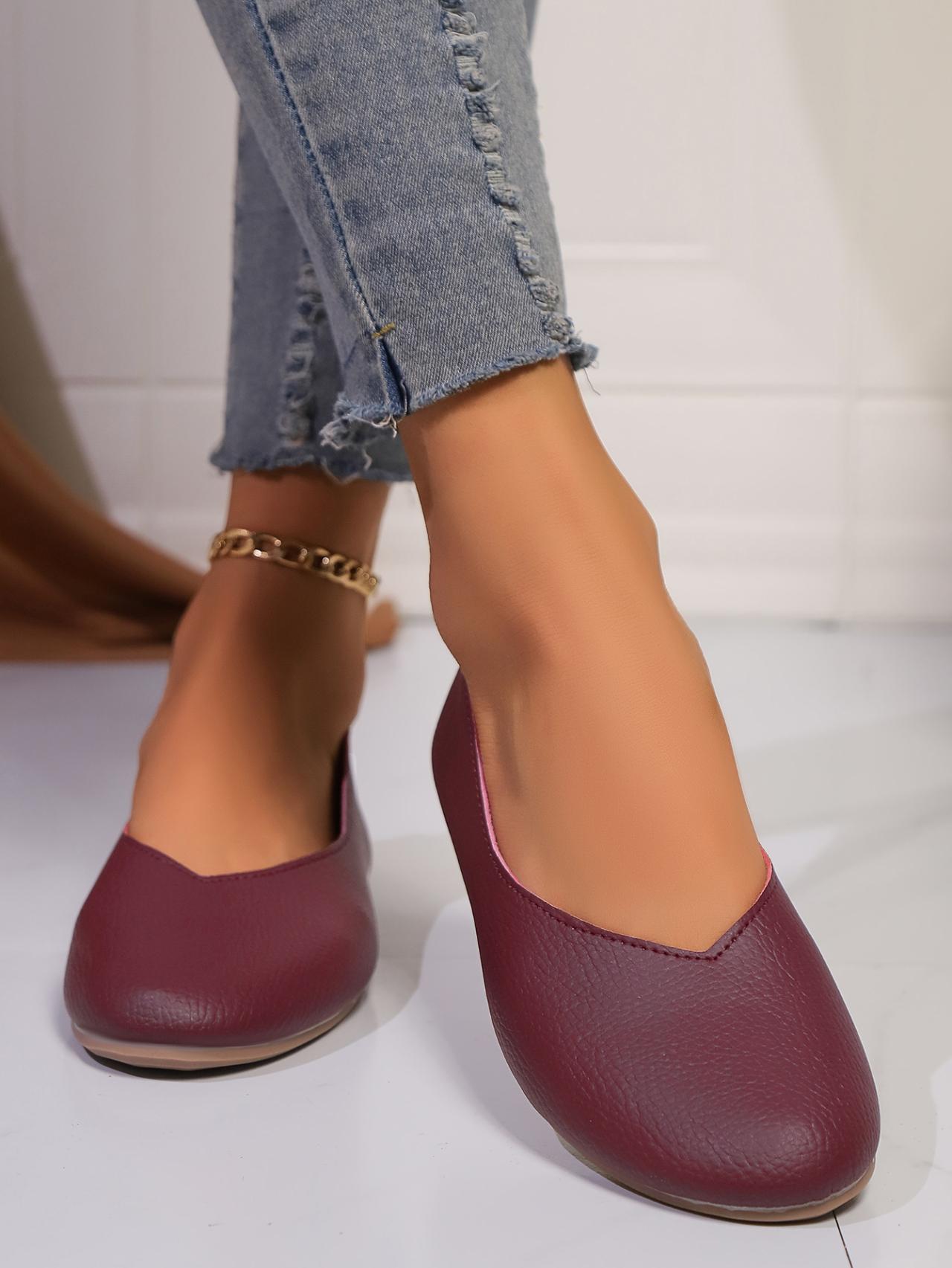 

Мода Новые Весна/Осень Женские Туфли На Плоской Подошве С Заостренным Носком Для Женщин Туфли На Платформе Слипоны Повседневные Неглубокие Офисные Туфли Для Женщин 43 вино красного