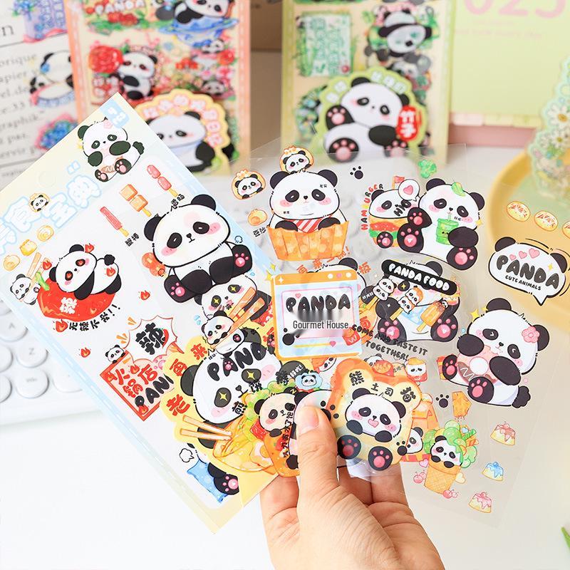 

Yuezhen Mengqu Cute Panda Cartoon Die-cut Stickers for Kids Journals