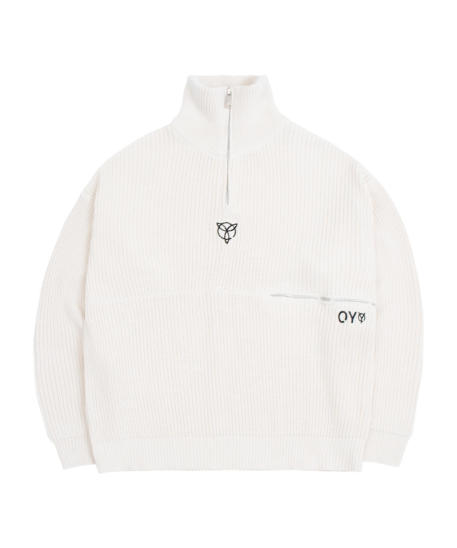 Oy Side Zipper Turtleneck Knit - Ivory Ivory/One Size