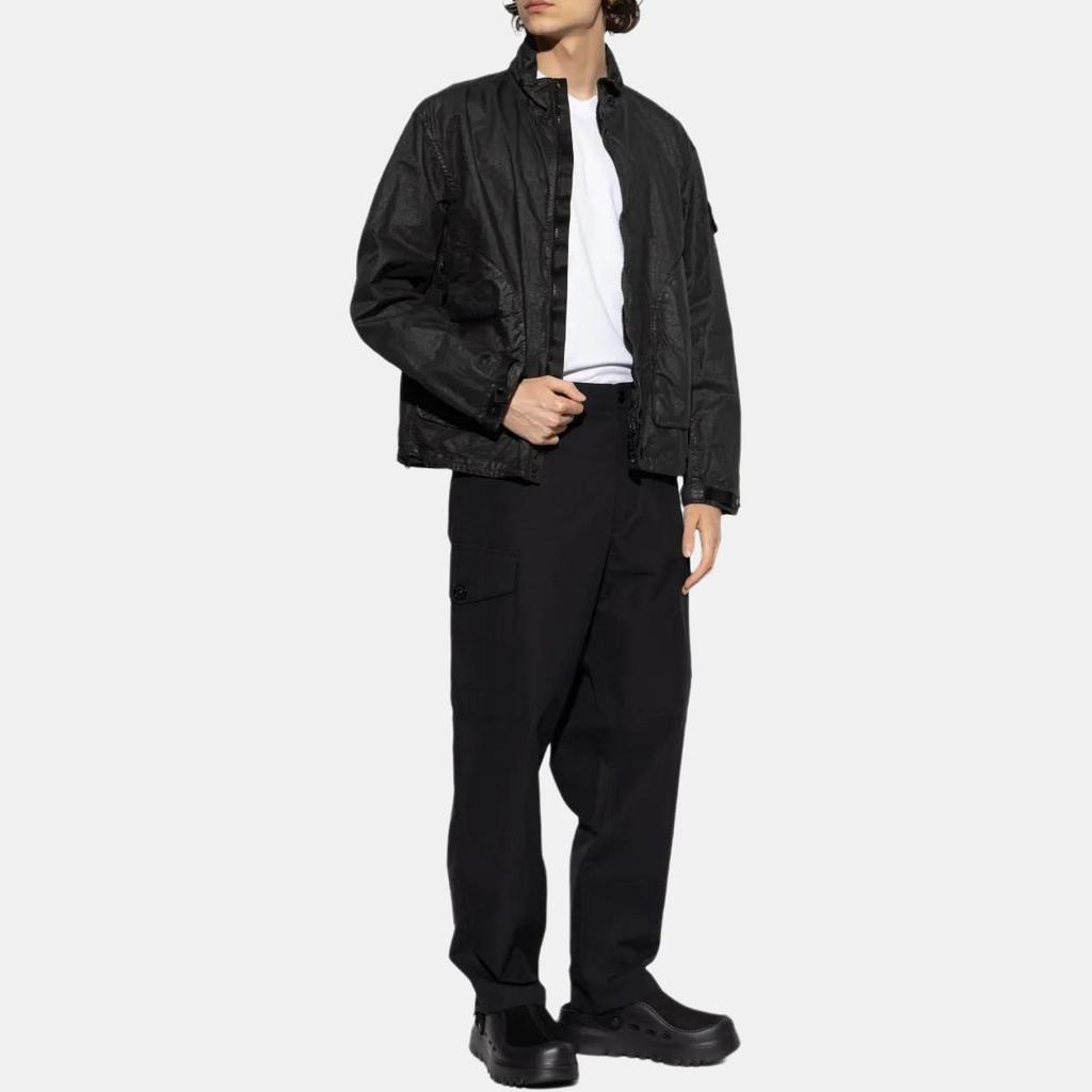 STONE ISLAND Ss25 Solid Color High Neck Lightweight Zip Long Sleeve Jacket Men Jackets Black K1S1541000-67S0069-V0029