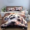 Cute Dalmatian Art Set for Decoration Bedding Set with 1 Duvet Cover 2 Pillowcases Single Double King Queen, Gift