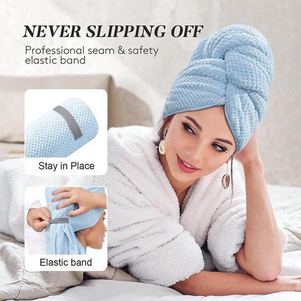 Microfiber Hair Towel Wrap For Women & Kids - Travel & Bathroom Essential - Quick Dry Hair Turban For Curly, Long & Thick Hair 39.37''x23.62''