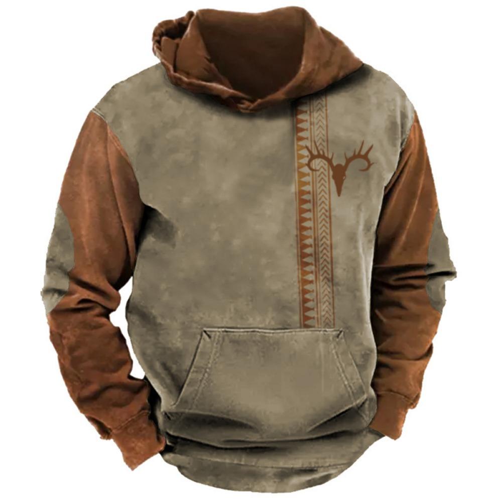 Cross border new casual trend hoodie hoodie retro 3D printed men's sportswear European and American streetwear