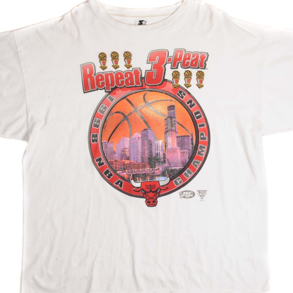 Vintage starter nba chicago bulls tee shirt 1998 size xl made in usa