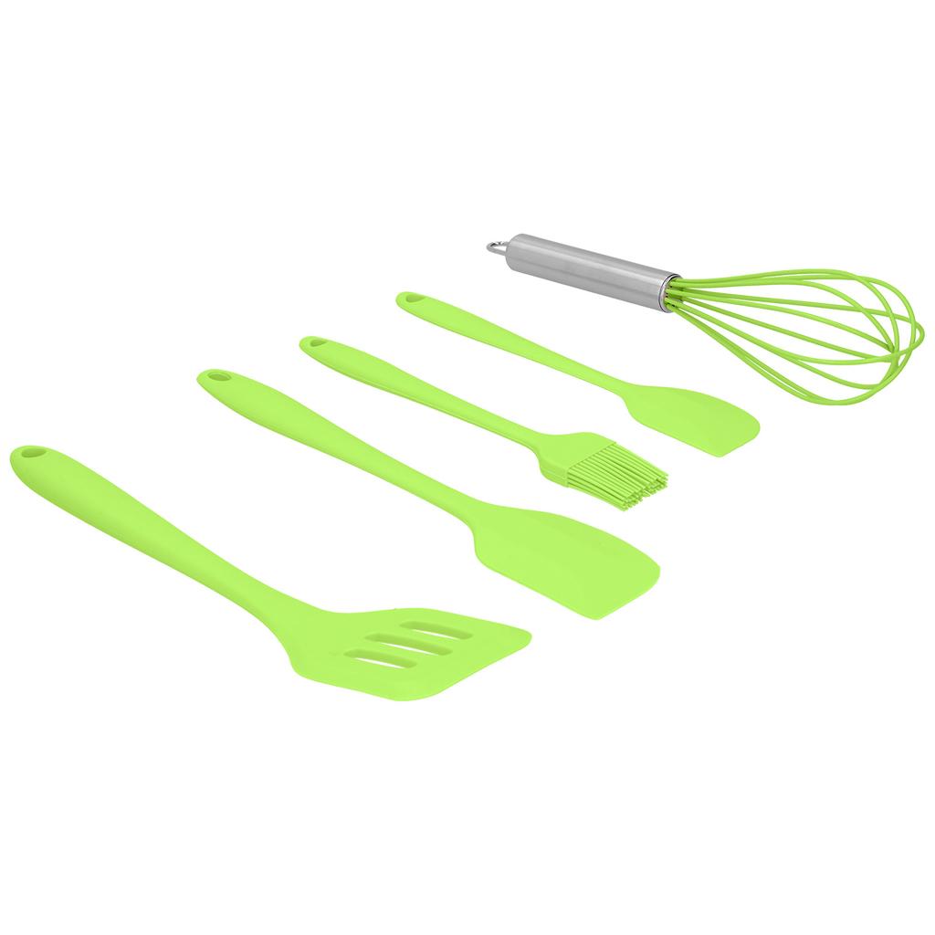 Cooking Spatula Set Silicone Baking Scraper Heat Resistant Kitchen Utensil(Pink )