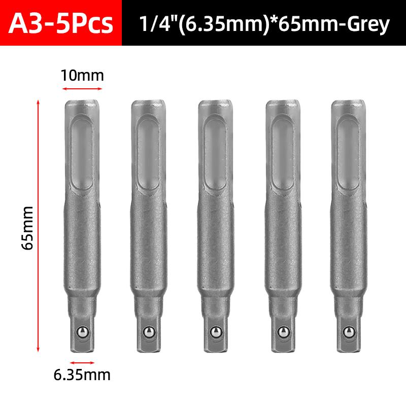 1/4"3/8"1/2" SDS Plus Socket Driver Drill Quick Change Hex Extension Adaptors Connector Hammer Drilling Bit Nut Impact Head Tool