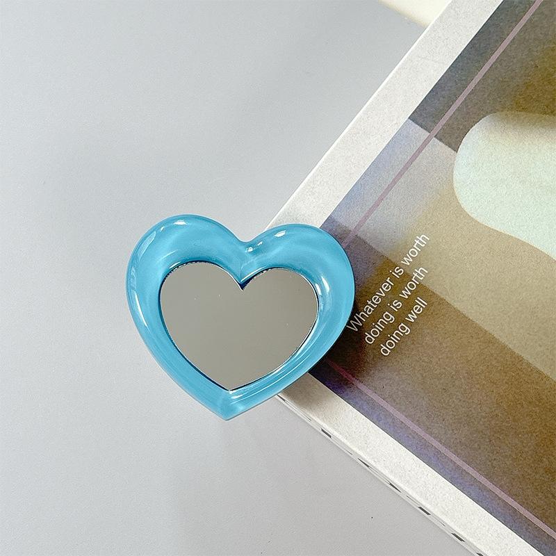 Mirror Airbag Holder Mobile Phone Mirror Sticker Air Cushion Desktop Folding Retractable Ring Sticker Love Makeup Mirror