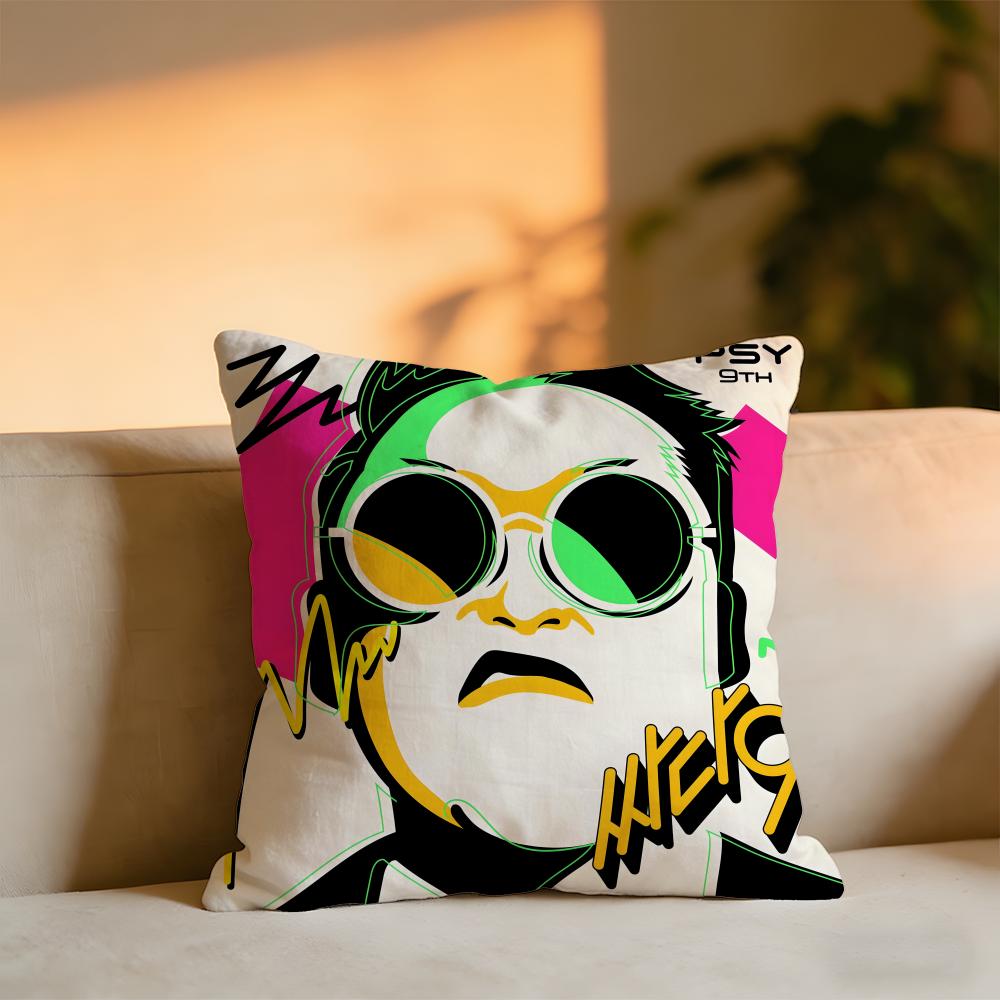 Psy Album Cushion Cover Cozy Velvet Throw PillowSoft Warm Cushion For Sofa Bed