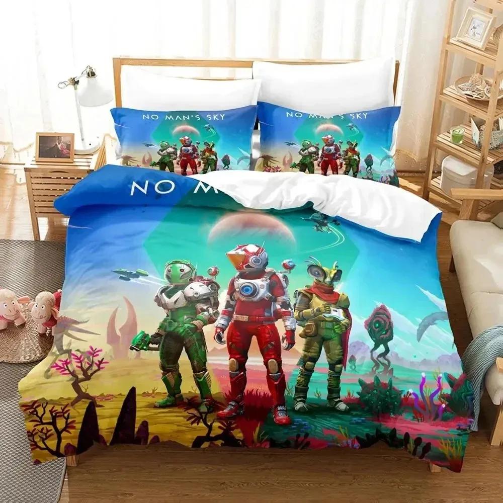 3D Print Game No Mans Sky Bedding Set Duvet Cover Bed Set Quilt Cover Pillowcase Comforter King Queen Size Boy Adult Bedding Set