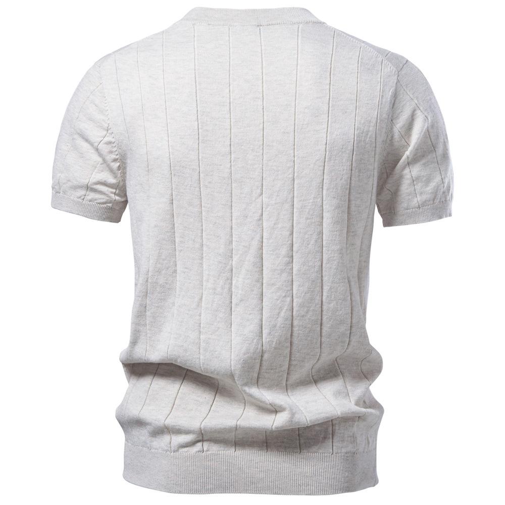 Gant Nova Camiseta Masculina de Algodão Bordada de Alta Qualidade com Gola Redonda e Mangas Curtas de Lã - Coleção Primavera/Verão