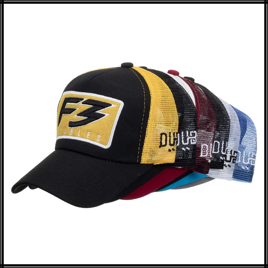 Mesh Cap with English CA681 [White Fang] Letters, Hat, Sports, Running, Outdoor, Women, Men, (Gray White)