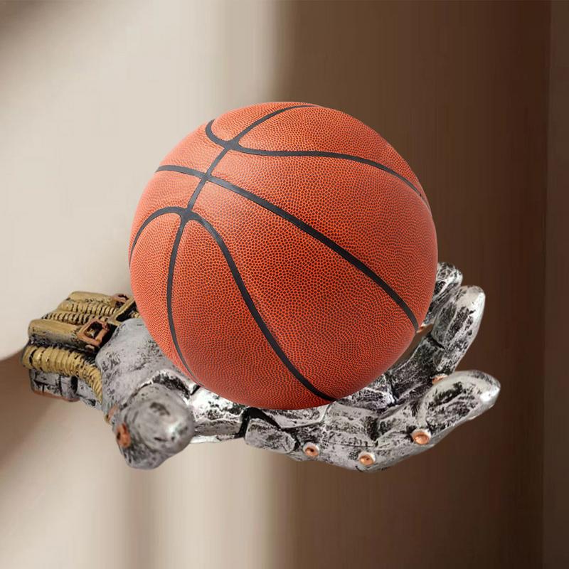 Basketball Wall Holder Hand-Shaped Soccer Storage Rack Wall Art Decor Space-Saving Mechanical Style Display Stand For Basketball