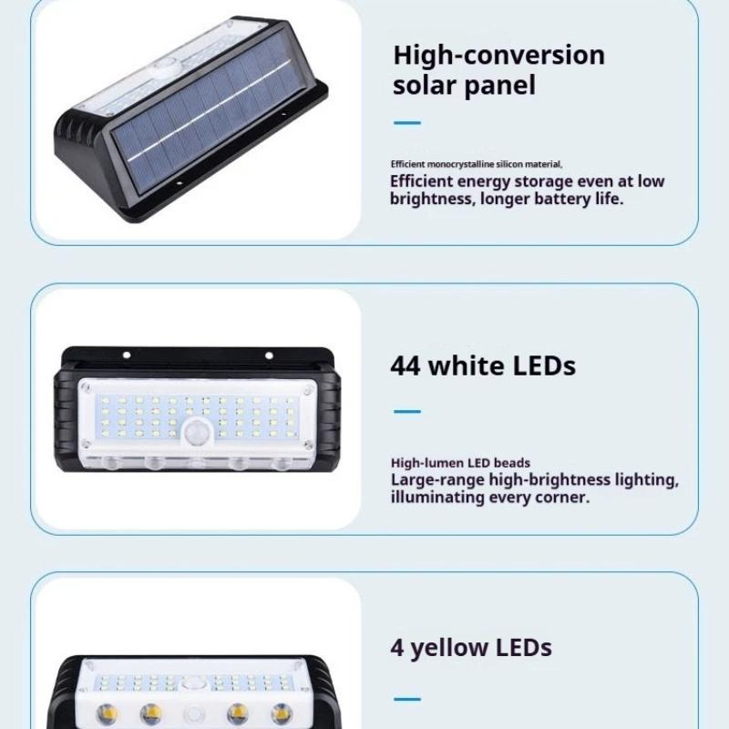 Solar Powered Human Body Motion Sensor Wall Light, Waterproof Outdoor Garden Light, Yard Street Wall Mount Lighting Security Lamp