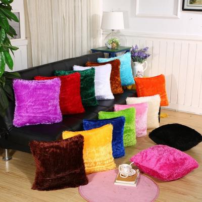 Soft Fur Fluffy Sofa Pillow Cover Plush Luxury Cushion Cover Throw Family Decoration High Quality Solid Color Cover Does Not Include Pillow Core.