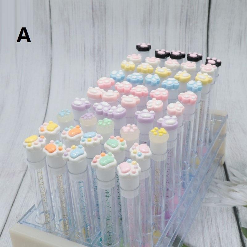 Cartoon Cat Paw Eyelash Brush Tube Disposable Mascara Wands Tube Reusable Lash Spoolies Brush Dustproof Cleaner Storage Tubes