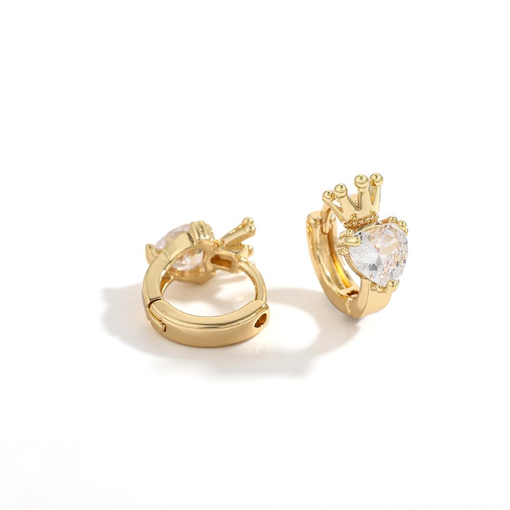 Heart Round Ball Flat Helix Piercing Earring golden Ear Studs Geometric Zircon Exquisite Trinket Studs Aretes