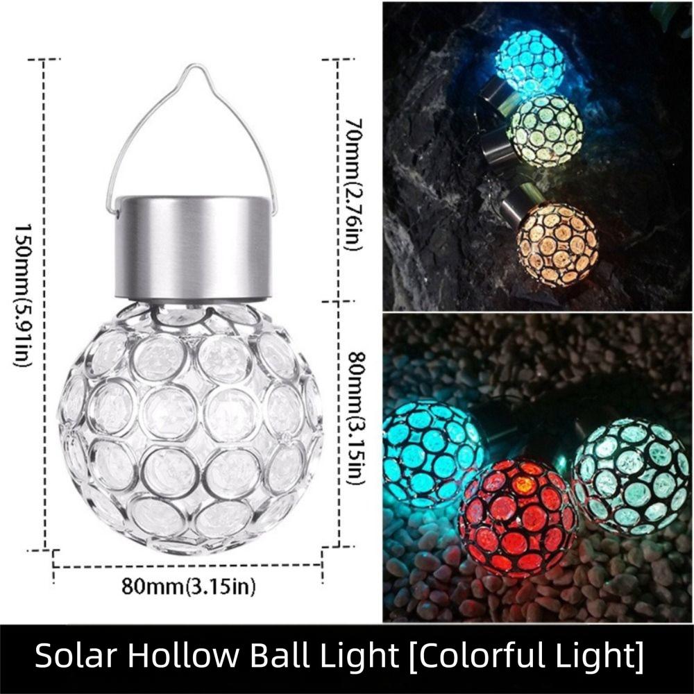 Camping Waterproof Solar Lights Round Ball Multicolor Hanging Light Motion Sensor Glass Chandeliers Lanterns Camping