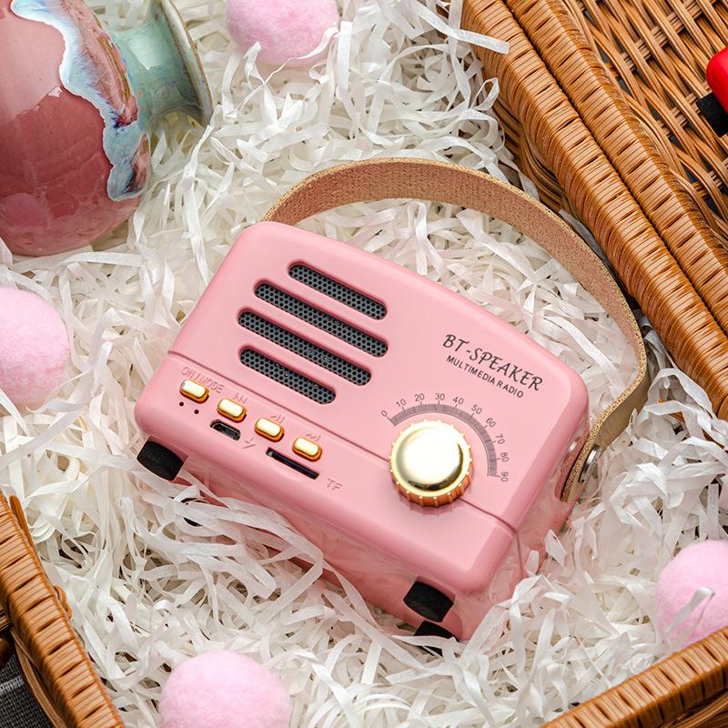 Retro-Mini-FM-Radio, klassischer FM-Empfänger, Vintage-Bluetooth-Lautsprecher, schwerer Bass-Subwoofer, TF-Player, wiederaufladbare Radios als Geschenk