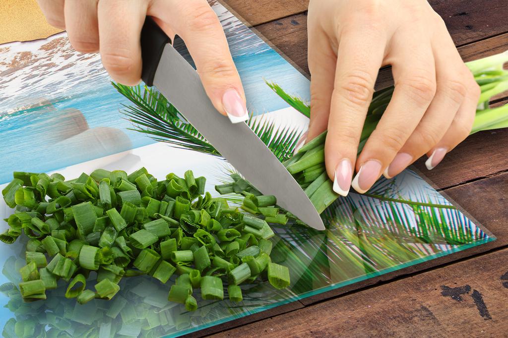 GLASS CUTTING BOARD 45x52 Beach